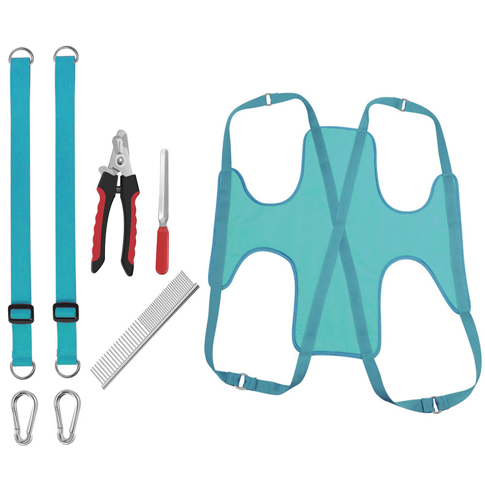 Pet Grooming Hammock Kit for Cats & Dogs with Trimmer