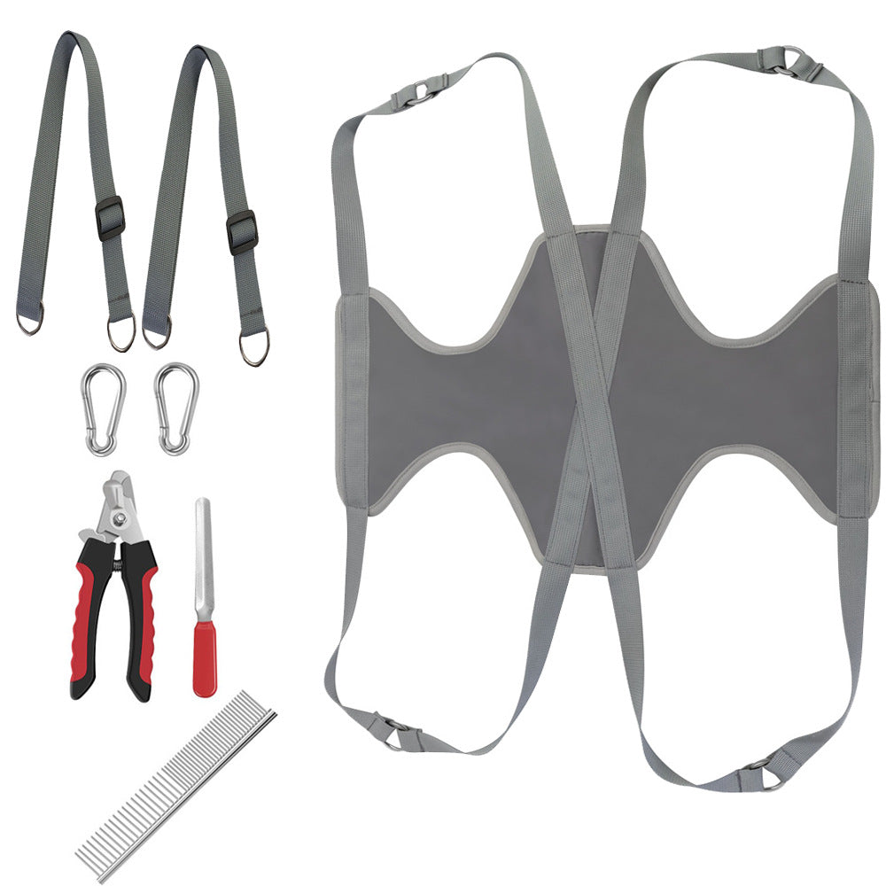 Pet Grooming Hammock Kit for Cats & Dogs with Trimmer